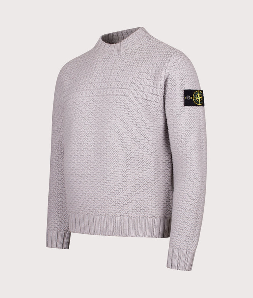 Stone Island Mens Mock Neck Wool Jumper
